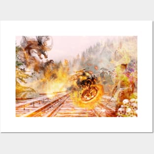 3D GHOST RIDER TRAIN Posters and Art